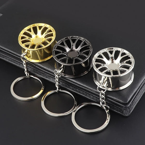 Simulation Creative Mini Wheel Hub Modeling Keychain Pendant