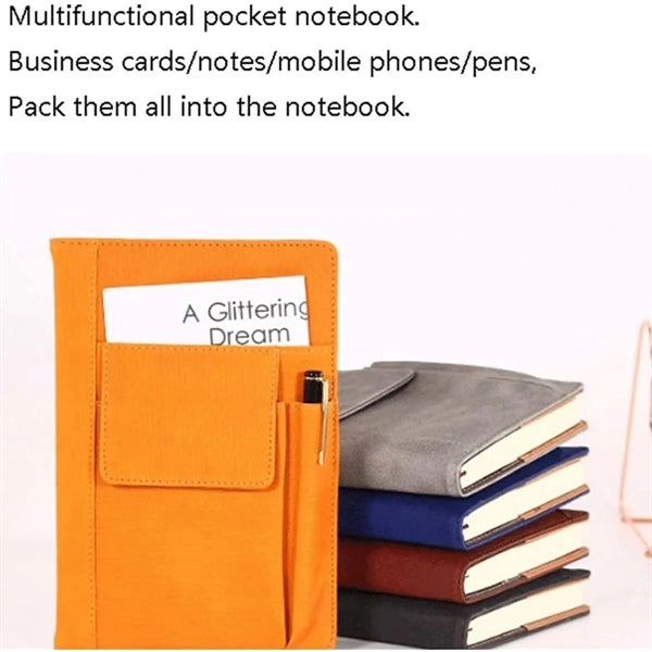 A5 Horizontal Line Hardcover Executive Notebooks w/ Pocket