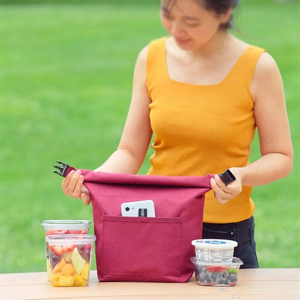 Large Capacity Durable Roll-top Insulated Lunch Tote Bag