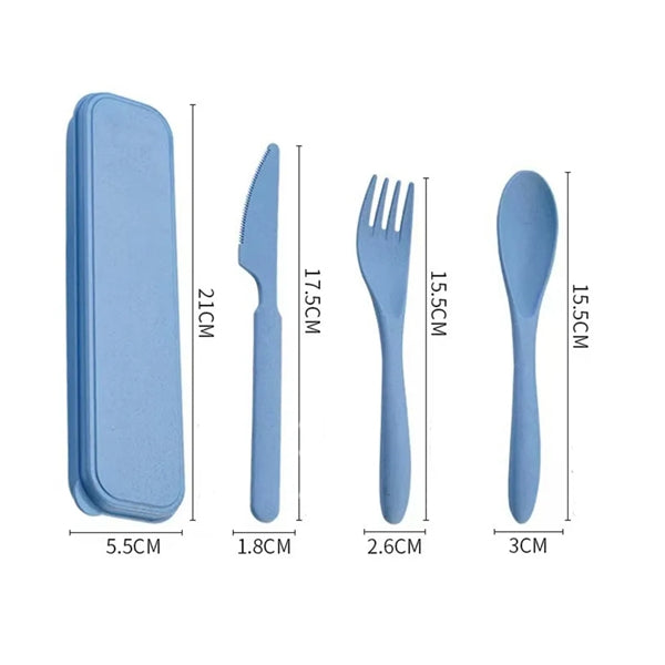 Eco-Friendly Wheat Straw Cutlery Set Travel Picnic Camping