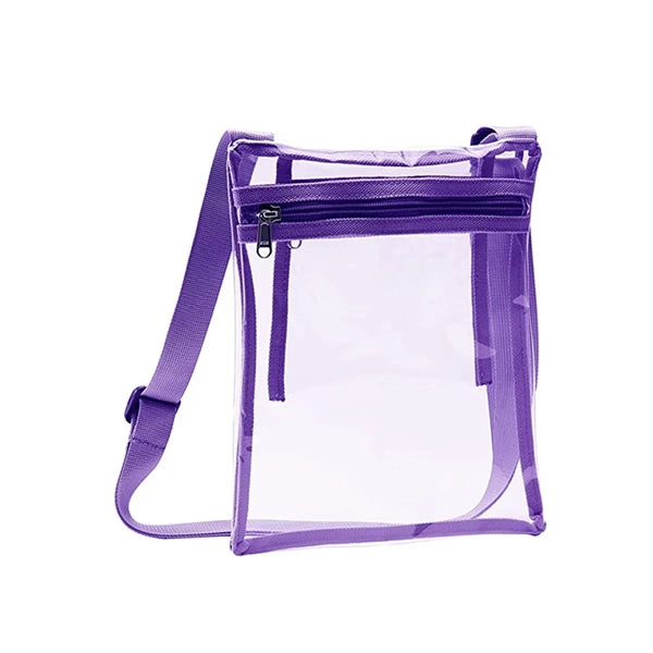 Clear PVC Stadium Approved Crossbody Bag With Strap