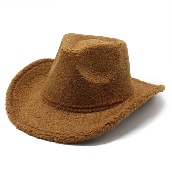 Classic Outdoor Lambhair Western Cowboy Cowgirl Hats