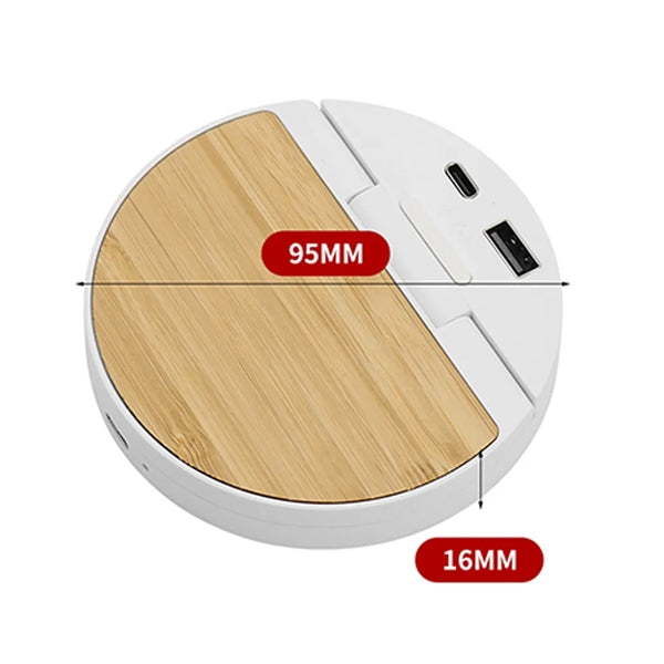 Bamboo Flip Phone Stand With Wireless Charging