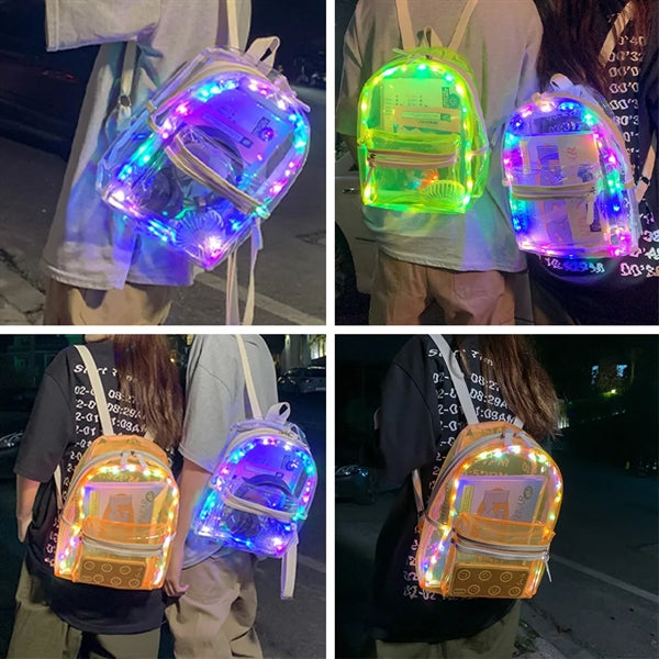 Glowing transparent PVC Jelly Small Backpack