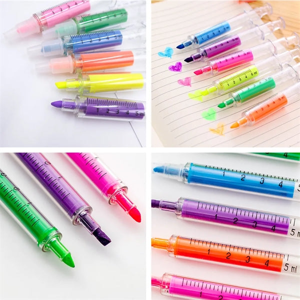 2 in 1 Syringe Highlighter and Ballpoint Pen