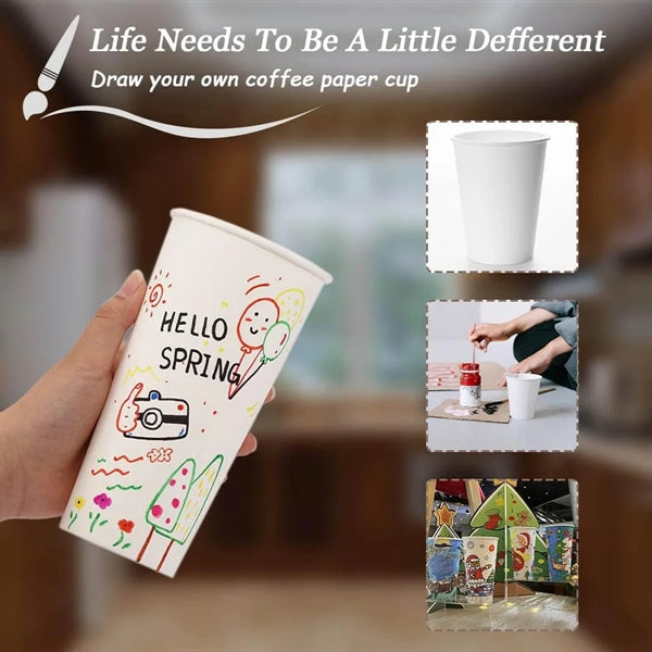 8 Oz Disposable Coffee Beverage Drinking Paper Cup