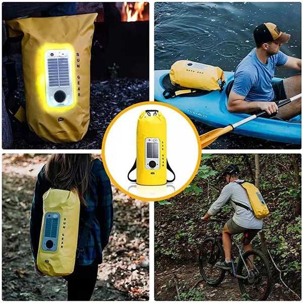 20 L Waterproof Roll Top Storage Dry Bag With Speaker LED