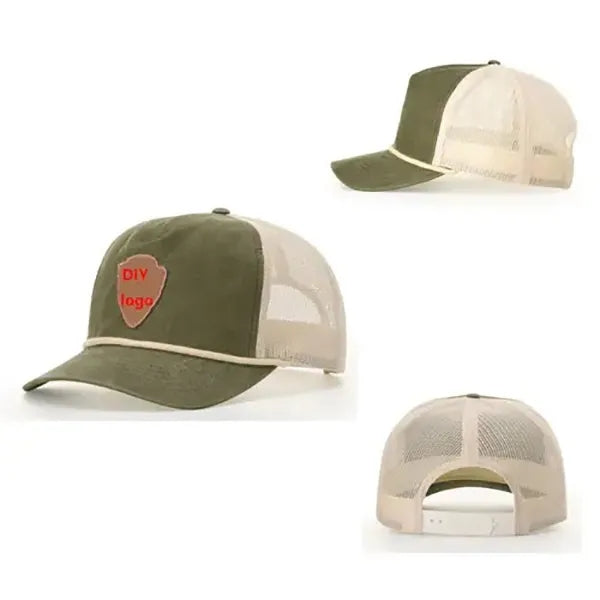 5 Panel Cotton Trucker Caps With Rope