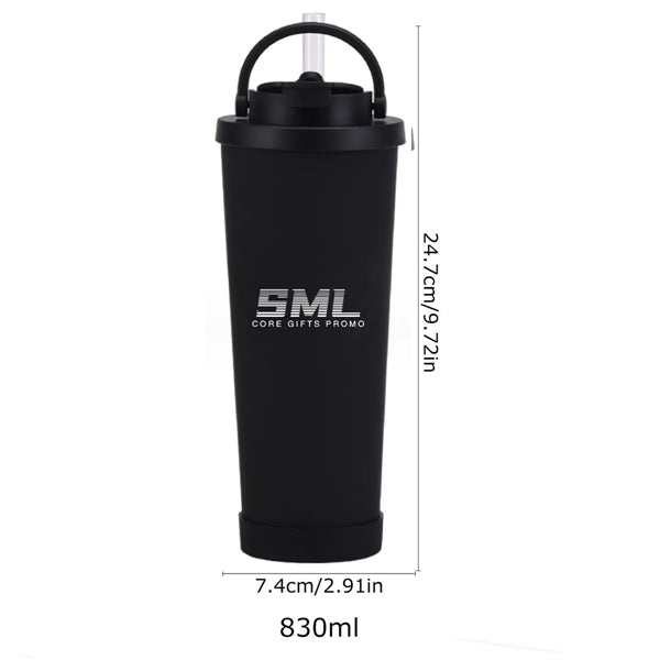 28oz Stainless Steel Thermos Bottle with Lid and Straw