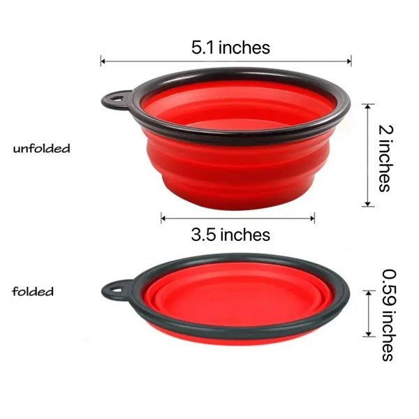 Pazis Silicone Pet Bowl with Carabiner