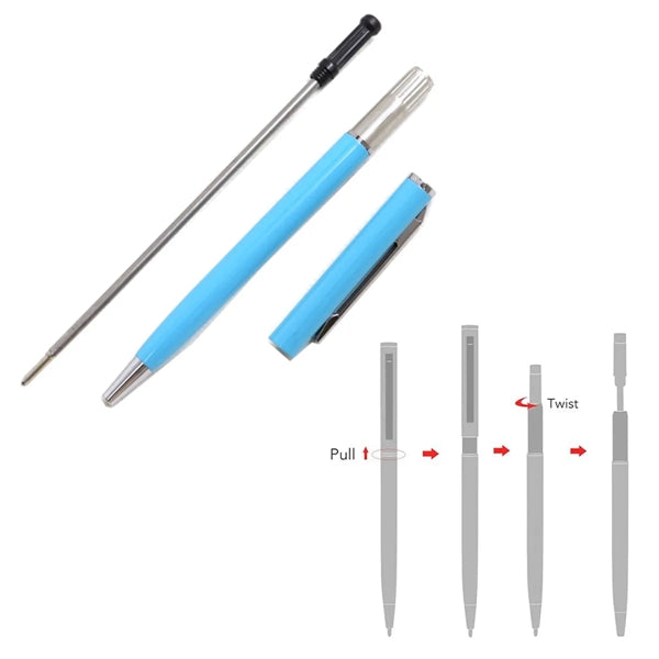 Slim Metal Twist Retractable Ballpoint Pens