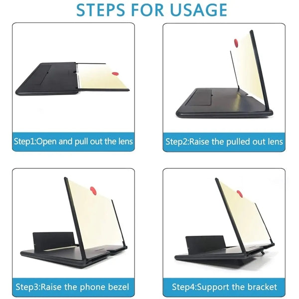 10 Inch HD Phone Screen Amplifier with Foldable Stand Holder