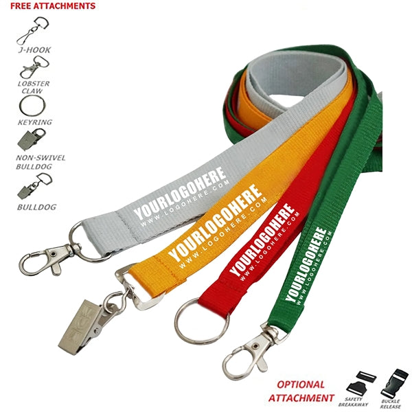 Full Color 3/4" Polyester Lanyard With Accessories