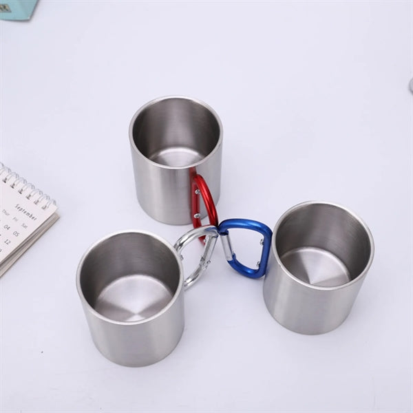Portable Stainless Steel Coffee Mug Carabiner With Handle