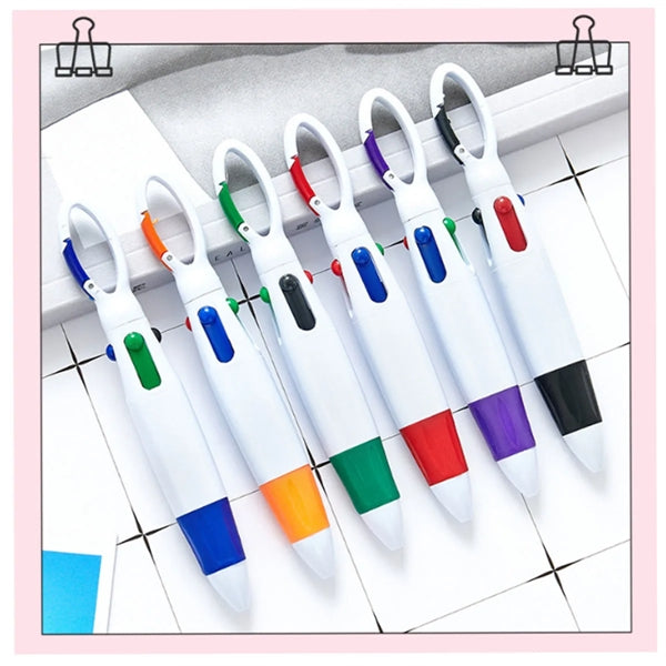 5 Bulk Multi-Colored Carabiner Shuttle Pen