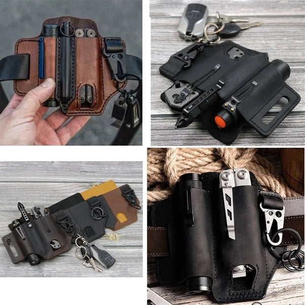 5 Pcs Durable Stylish Leather Multitool Belt Sheath
