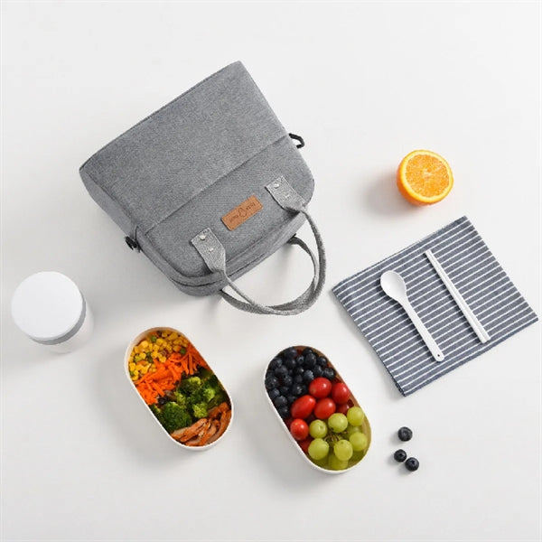 Tote Crossbody Insulated Lunch Bag with Shoulder Stripe