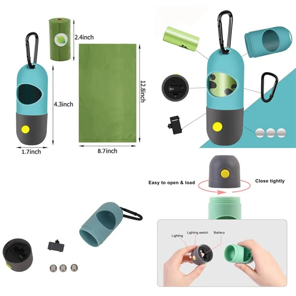 4 " x 1.6 " Poop Bag Dispenser With Flashlight