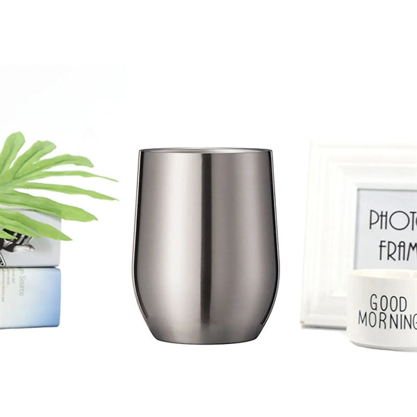 12Oz Wine Tumbler With Lid Stemless Coffee Mug