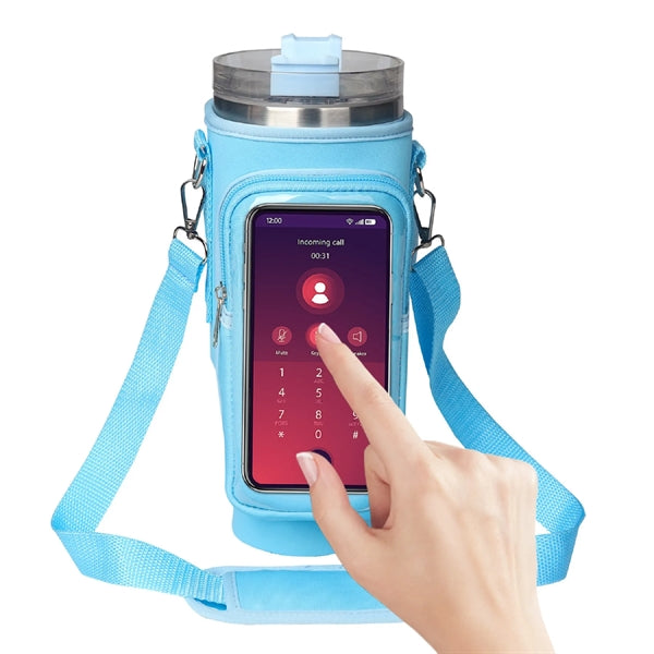 40 Oz. Water Bottle Carrier Holder Sleeve with Phone Bag