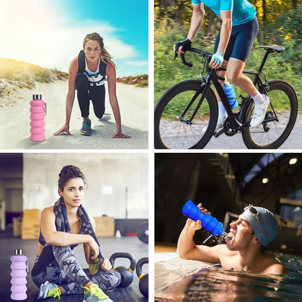 17oz BPA Free Silicone Portable Water Bottles