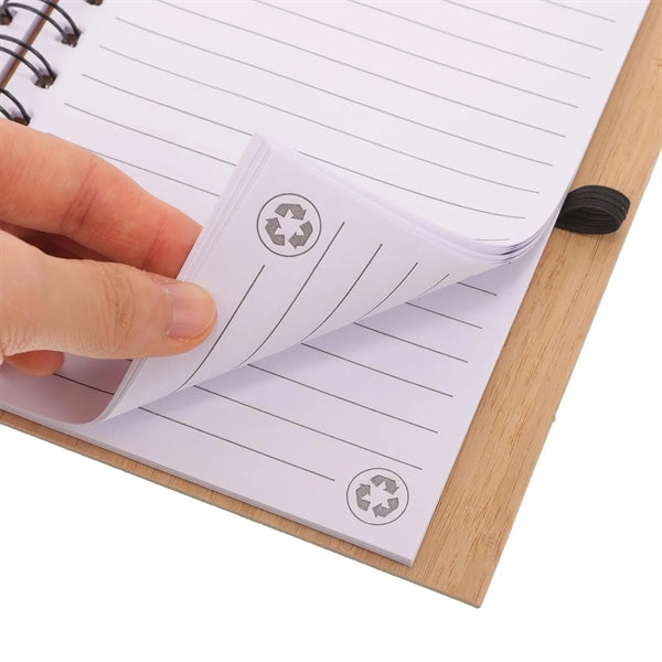 Eco-Friendly Natural Bamboo Cover Notebook With A Pen
