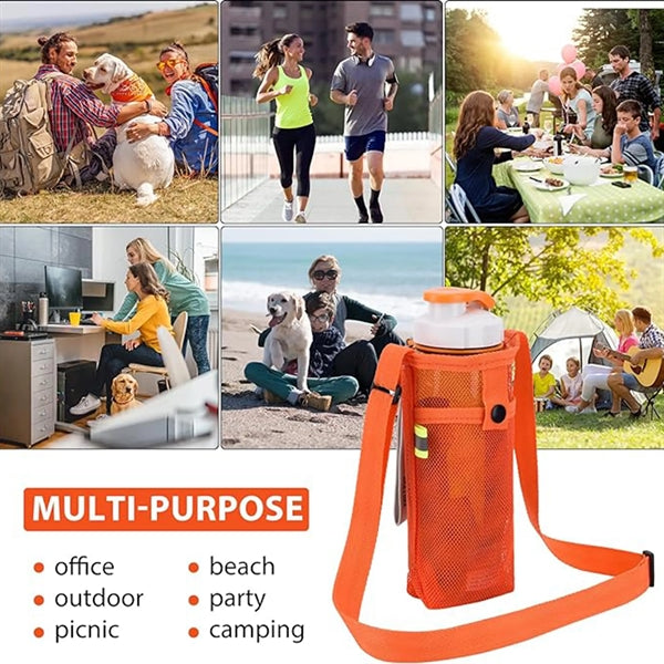 Water Bottle Holder Carrier With Adjustable Shoulder Strap