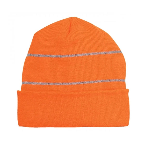 Knit Beanie With Reflective Stripes