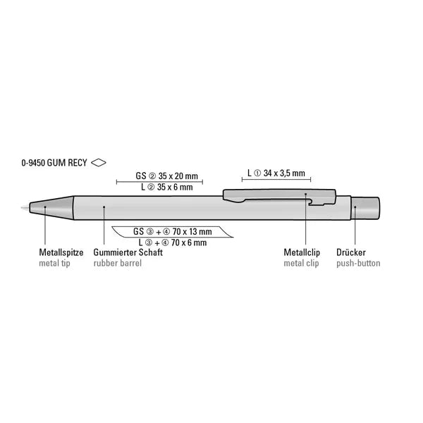 STRAIGHT GUM Plunger-Action Pen