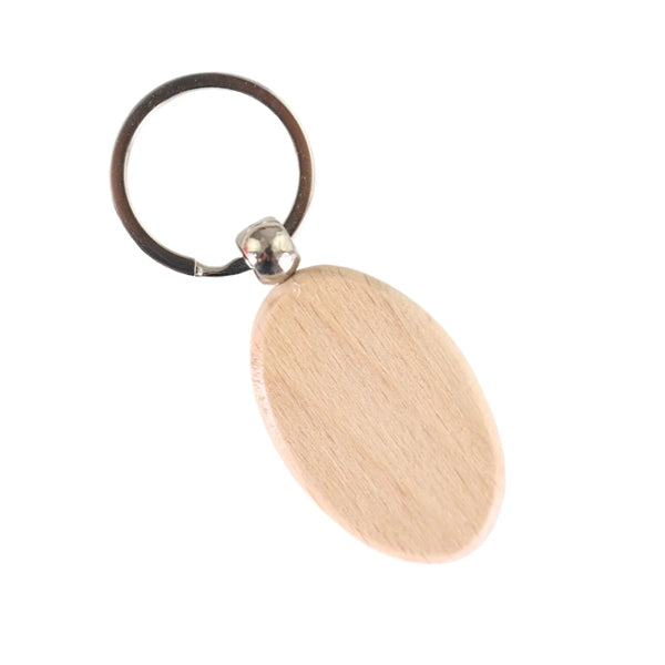 Wooden Oval Shape Keychain
