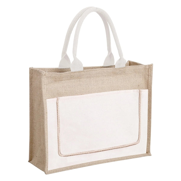 Jute Beach Tote Bag ( 7.87 ''Lx 6 ''W x 12.6 ''H )