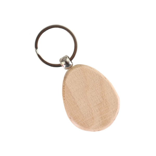 Drop Shaped Wooden Keychain
