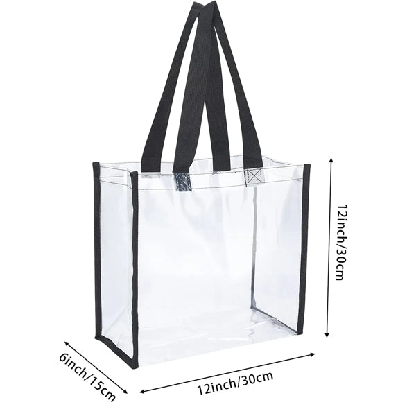 Clear Tote Bag, Transparent, Durable & Stadium Approved.