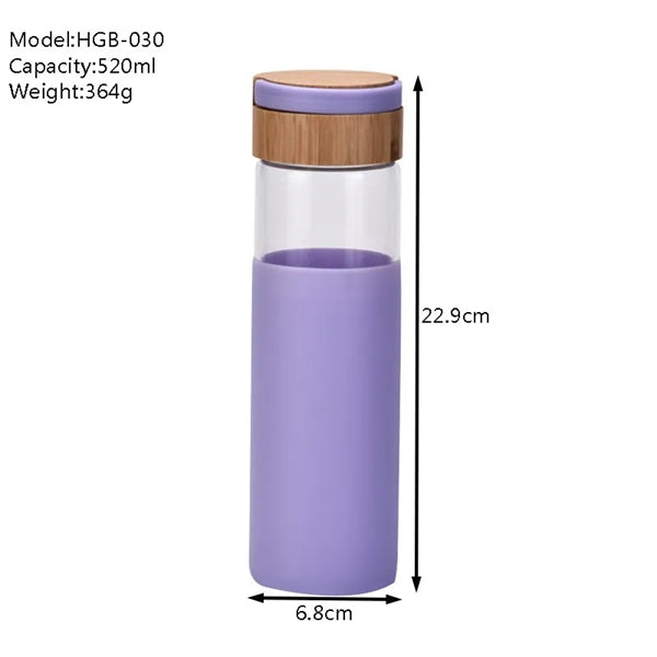 Glass Bottle with Bamboo Lid