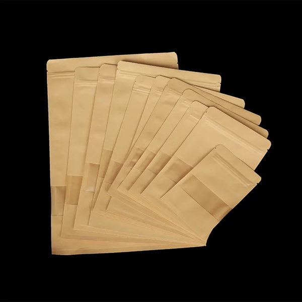 5.9" x 8.6" Kraft Paper Bags with Transparent Window