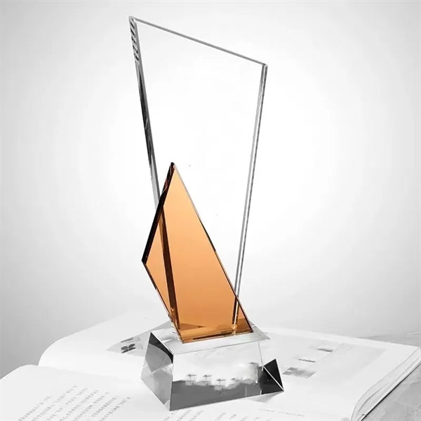Crystal Trophy Award Plaque
