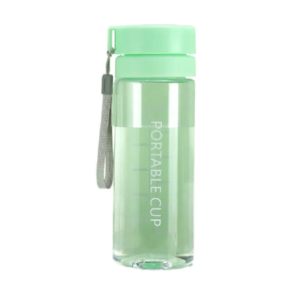 20oz Transparent Plastic Water Bottle Portable Rope Cup
