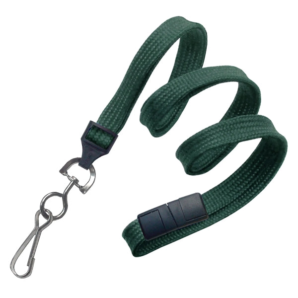 3/8" Blank Breakaway Lanyards with Swivel Hook, Flat Braided