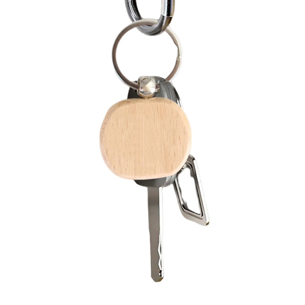Wooden Round Corner Square Keychain