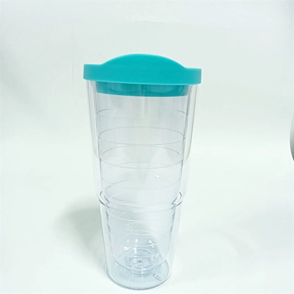 24Oz Double Wall Plastic Clear Insulated Tumbler
