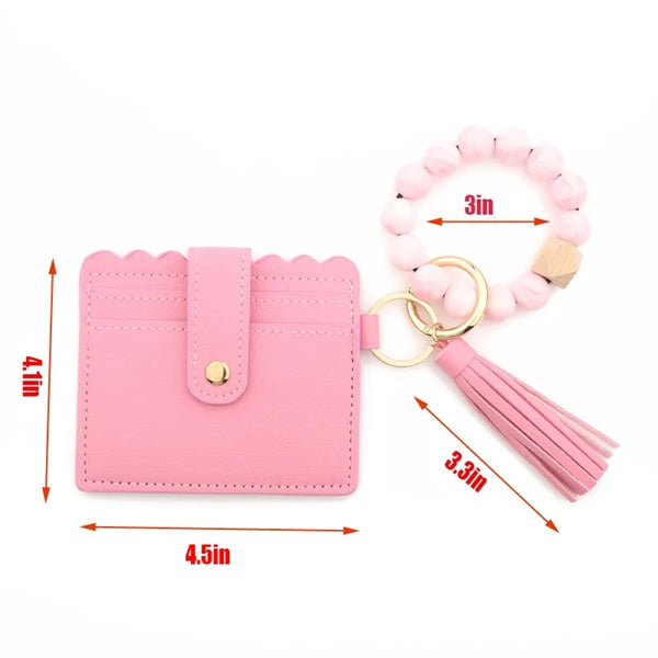 Wristlet Bracelet Keychain Pocket Credit Card Holder Purse