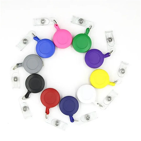 Retractable Round Badge Reel Holder w/ Belt Clip