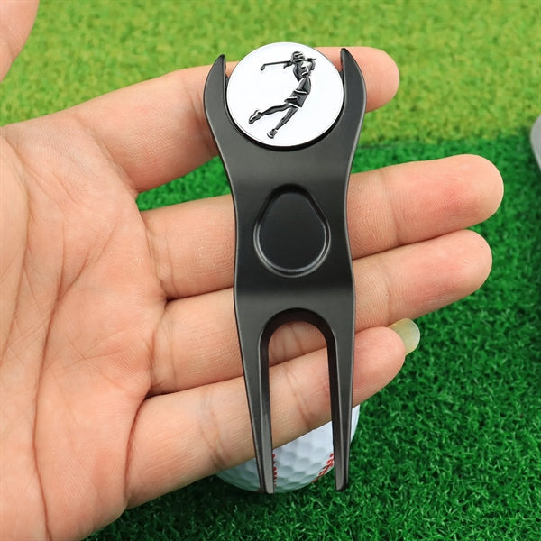 Portable Golf Green Divot Fork Metal