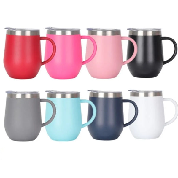 12oz Insulated Stainless Steel Coffee Mug with liid & handle
