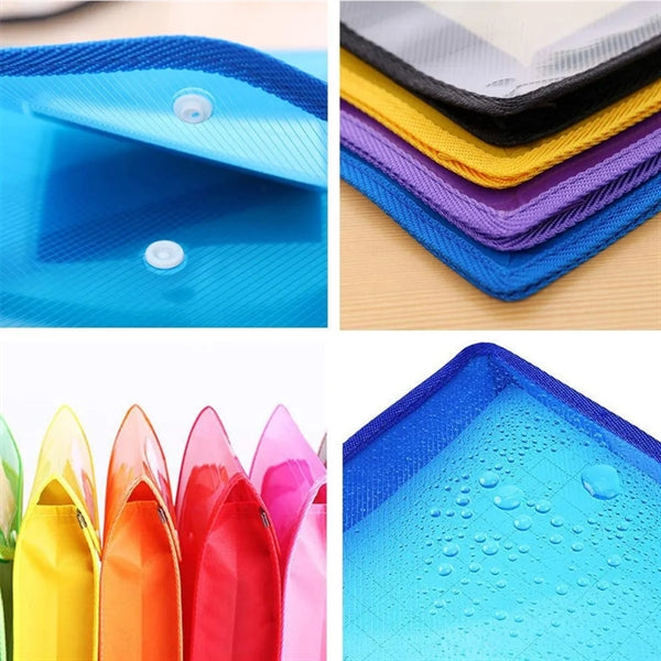 A4 Expandable Envelopes Plastic Document Folder with Button