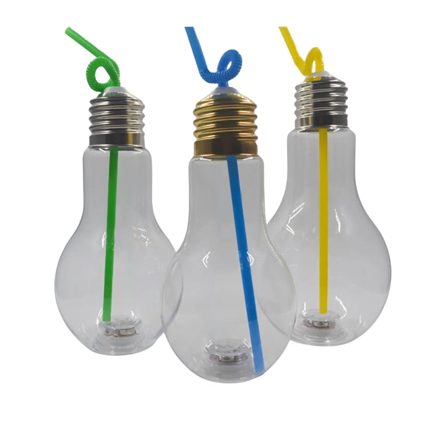 Clear Plastic LED Light Bulb Shaped Bottles