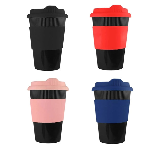 12 oz. Bamboo Coffee Cup With Silicone lid