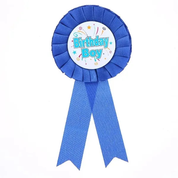 Happy Birthday Award Ribbon Tinplate Badge Pins