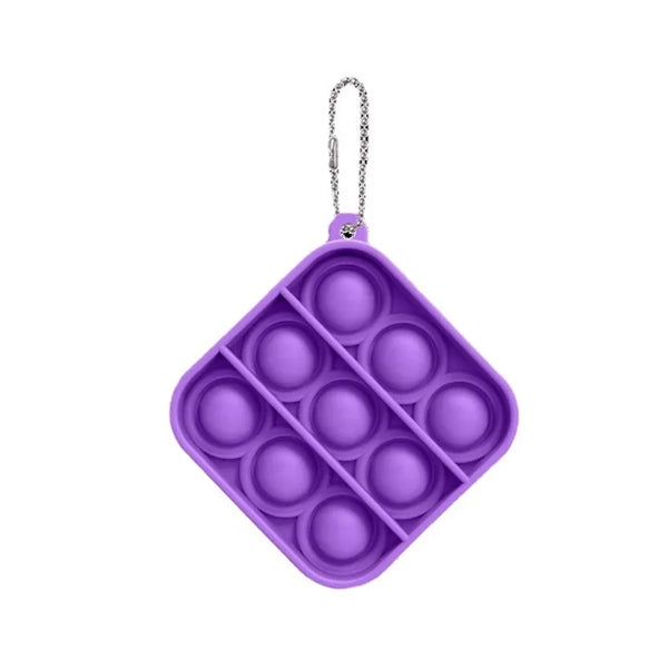 Square Push Bubble Pops Fidget Keychain