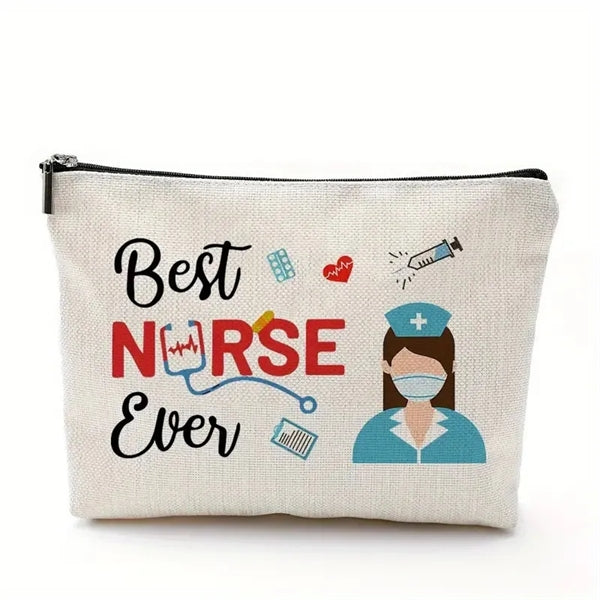 Pencil Pouch Canvas Makeup Cosmetic Bag With Zipper